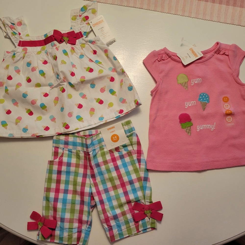 Baby girl 3 piece Gymboree outfit, size 3-6mo, NWT